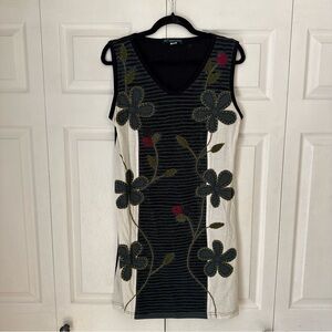 Leopards & Roses 100% Cotton Bohemian Boho Floral Dress Medium